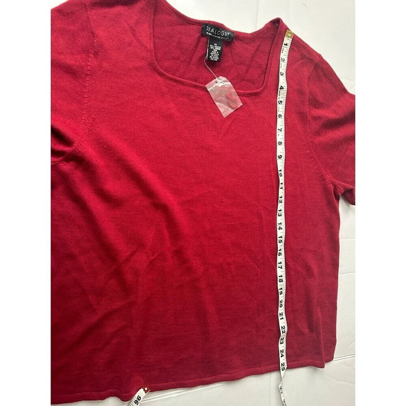 Dialogue Knit Top Merino Wool Short Sleeve Womens Size 1X - Picture 5 of 5